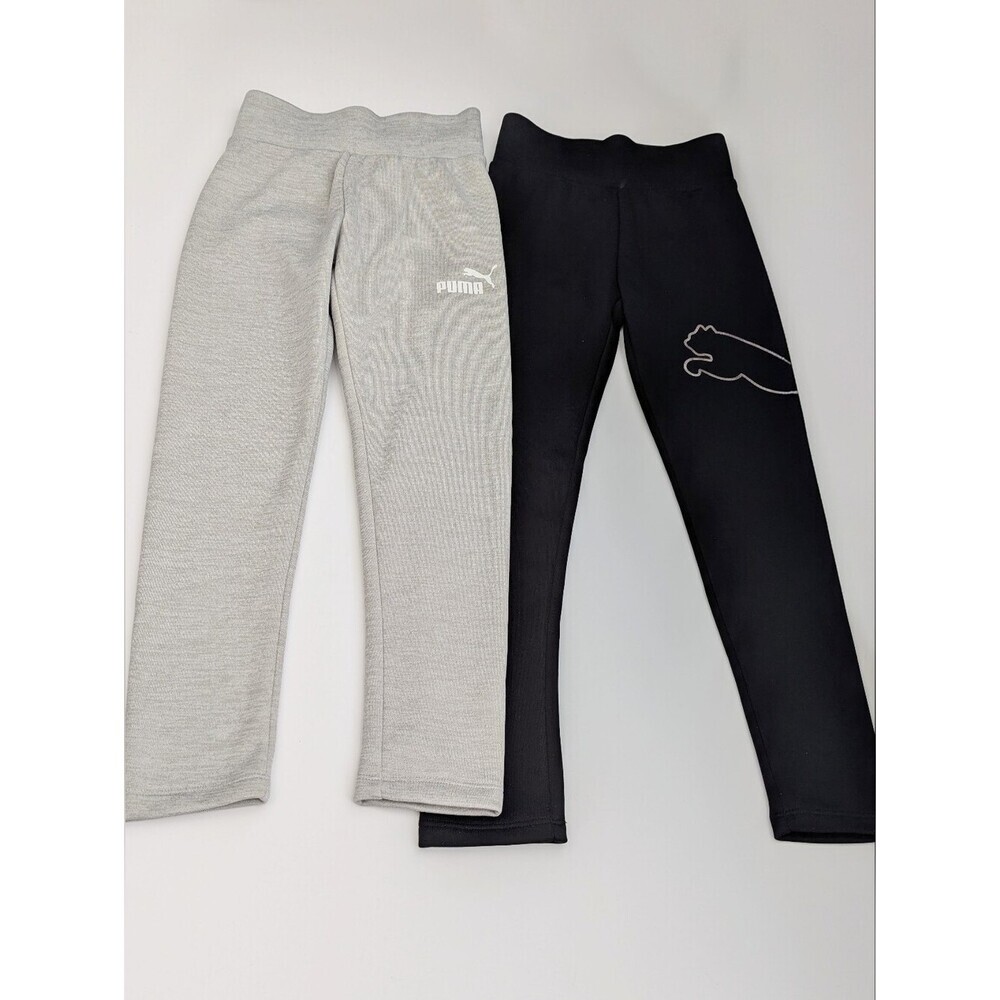 Bundle of 2 Puma Girls' (7/8-Medium) Sweatpants/Joggers/Leggings w/Fleece Lining